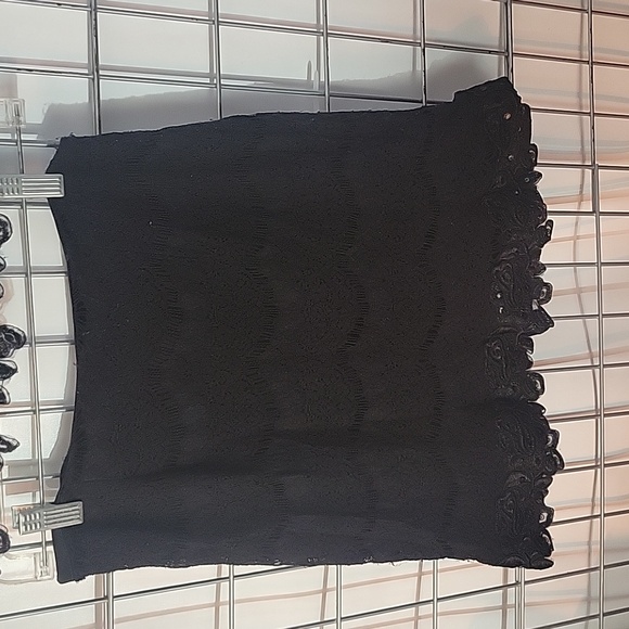 Maurices Women's Laced 2 Piece Mini Skirt and Top Set Size 9/10 Black - Picture 3 of 9